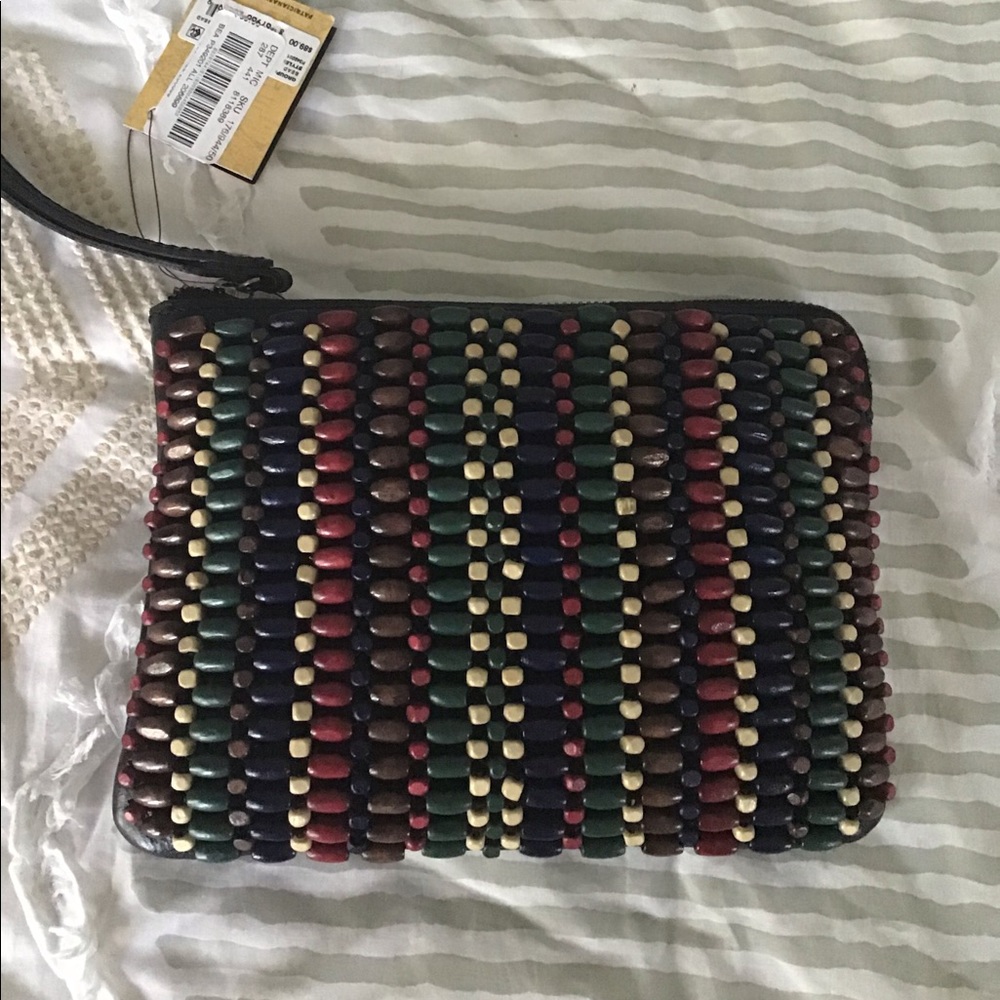 Patricia Nash Blue Forest Beaded Cassini Wristlet